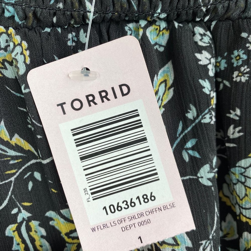 TORRID Off-shoulder Pattern Sheer Top - Picture 6 of 7